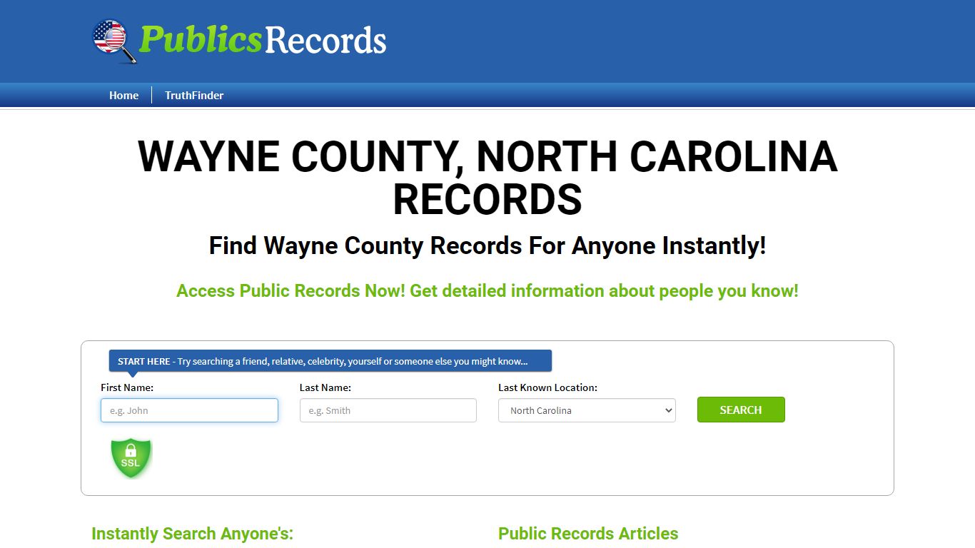 Find Wayne County, North Carolina Records!